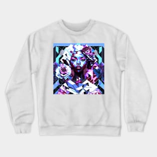 [AI Art] Beautiful (though nonexistent) Rose lady - Geometric Art Style Crewneck Sweatshirt